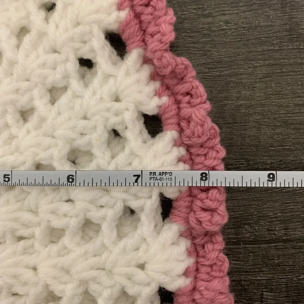 Vintage Crochet Dress‎ Pot Holders Pink White Handmade Kitchen Decor Set of 2